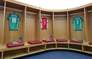 Arsenal Women's Pre-Match Kit Setup at Emirates Stadium Before Clash with Chelsea Women (FA WSL)