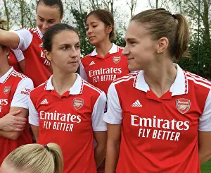 Arsenal Women Squad 2022-23 Prints: Arsenal Women's Squad 2022-23: Lotte Wubben-Moy and Vivianne Miedema