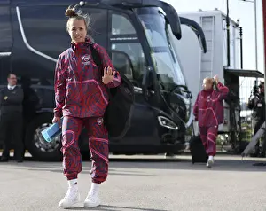 Arsenal Women's Squad Arrives at Everton Women's Stadium for FA WSL Match