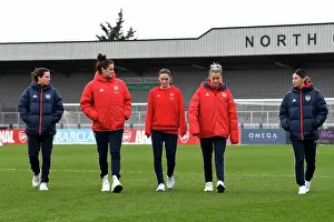 Arsenal Women V Watford Women 2023-24 Prints: Arsenal Women's Squad Conducting Pre-Match Inspection at Meadow Park Before Clash Against Watford Women