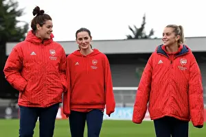 Arsenal Women V Watford Women 2023-24 Prints: Arsenal Women's Squad Conducts Pre-Match Inspection at Meadow Park Ahead of Clash against Watford Women