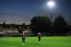 Arsenal Women's Squad Conducts Pre-Match Pitch Inspection Ahead of Arsenal vs West Ham United