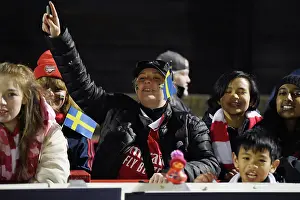 West Ham United Women V Arsenal Women 2022-23 Prints: Arsenal Women's Squad Faces Off Against West Ham United: A Sea of Passionate Fans