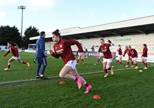 Arsenal Women's Squad Gears Up: Intense Warm-Up Before Arsenal vs. Everton FA WSL Match