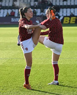 Arsenal Women's Squad Gears Up: Intense Warm-Up Before Clash Against Birmingham City, FA WSL