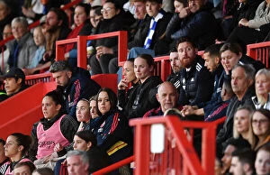 Images Dated 10th May 2023: Arsenal Women's Squad Members Watch from the Bench during Brighton & Hove Albion vs Arsenal