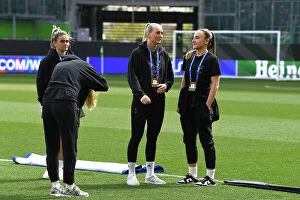 Images Dated 23rd April 2023: Arsenal Women's Squad Prepares for UEFA Champions League Semi-Final Clash Against VfL Wolfsburg