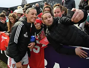 Arsenal Women V Everton Women 2022-23 Prints: Arsenal Women's Star Katie McCabe Takes a Selfie with Fan after Arsenal v Everton FC Match