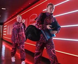 Arsenal Women's Stars Kim Little and Leah Williamson Arrive at Emirates Stadium Ahead of Showdown against Tottenham Hotspur (FA WSL, 2021-22)