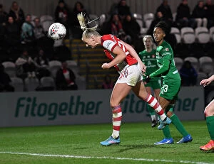 Images Dated 18th March 2022: Arsenal Women's Stina Blackstenius Scores First Goal, Advancing to FA Cup Semifinals vs Coventry
