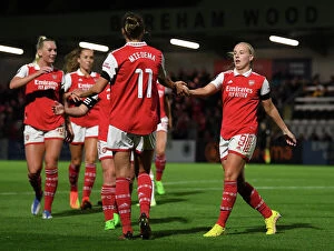 Images Dated 16th September 2022: Arsenal Women's Super League: Beth Mead and Vivianne Miedema Celebrate Goals Against Brighton &