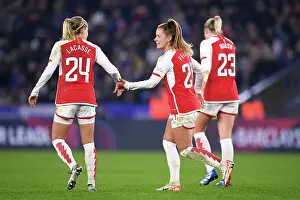 Leicester City Women V Arsenal Women 2023-24 Prints: Arsenal Women's Super League Dominance: Pelova Scores Record-Breaking Fourth Goal in Leicester Rout