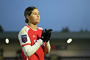 Arsenal Women V West Ham United Women 2023-24 Prints: Arsenal Women's Super League Triumph: Kyra Cooney-Cross Celebrates Victory Over West Ham United
