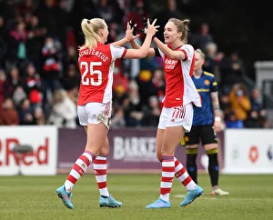 Arsenal Women's Super League Victory: Stina Blackstenius and Vivianne Miedema Celebrate Goal Against Manchester United