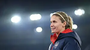 Leicester City Women V Arsenal Women 2023-24 Prints: Arsenal Women's Super League Victory: Cloe Lacasse Celebrates Triumph over Leicester City