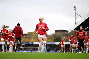 Brighton And Hove Albion V Arsenal 2023-24 Prints: Arsenal Women's Team: Stina Blackstenius and Players Warm Up Ahead of Barclays WSL Clash vs Brighton & Hove Albion