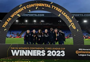 Arsenal Women V Chelsea Women - Conti Cup Final 2023 Prints: Arsenal Women's Team Celebrate Conti Cup Final Victory over Chelsea