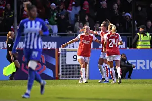 Brighton And Hove Albion V Arsenal 2023-24 Prints: Arsenal Women's Team Celebrates Caitlin Foord's Goal Against Brighton & Hove Albion in Barclays WSL (2023-24)