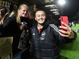 Arsenal Women V Brighton And Hove Albion Women 2022-23 Prints: Arsenal Women's Team Celebrates with Fans After Victory Over Brighton in FA WSL