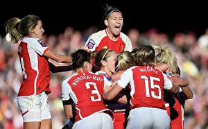 Arsenal V Aston Villa 2023-24 Prints: Arsenal Women's Team Celebrates Second Goal Against Aston Villa in 2023-24 Barclays Women's Super League