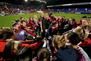 Liverpool Women V Arsenal Women 2023-24 Prints: Arsenal Women's Team Huddle with Manager Jonas Eidevall after Liverpool FC Match