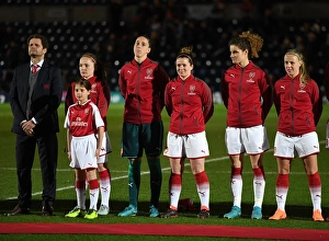 Arsenal Women V Manchester City Ladies - Continentail Cup Final Prints: Arsenal Women's Team: Joe Montemurro and Stars Align Ahead of Continental Cup Final Against Manchester City