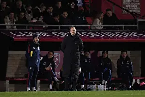West Ham United Women V Arsenal Women 2022-23 Prints: Arsenal Women's Team: Jonas Eidevall Coaches Against West Ham United in FA Women's Super League