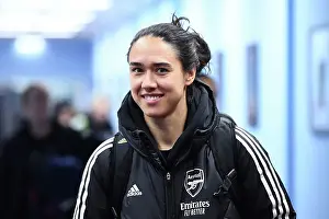 Aston Villa Women V Arsenal Women 2022-23 Prints: Arsenal Women's Team: Manuela Zinsberger Arrives at Villa Park Ahead of Aston Villa vs