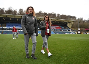 Arsenal Women V Manchester City Ladies - Continentail Cup Final Prints: Arsenal Women's Team: Pre-Match Focus at the Continental Cup Final - Janssen and van de Donk Scouting the Pitch