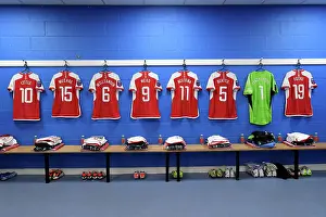 Reading Women V Arsenal Women - Conti Cup 2023-24 Prints: Arsenal Women's Team: Pre-Match Huddle before FA WSL Cup Clash against Reading