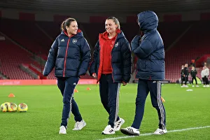 Southampton Women V Arsenal Women - Conti Cup 2023-24 Prints: Arsenal Women's Team Prepares for Southampton Match in FA WSL Cup 2023-24