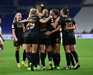 Olympic Lyonnais V Arsenal Women 2022-23 Prints: Arsenal Women's Team Triumphs with Two Goals Against Olympique Lyonnais in UEFA Womens Champions League