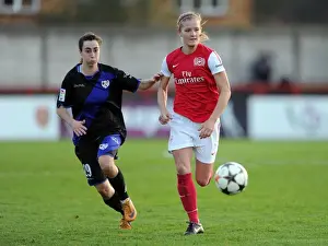 Arsenal Ladies V Rayo Vallecano 2011-12 Prints: Arsenal Women's Team Triumphs over Rayo Vallecano in UEFA Champions League: Katie Chapman Scores in 5-1 Victory