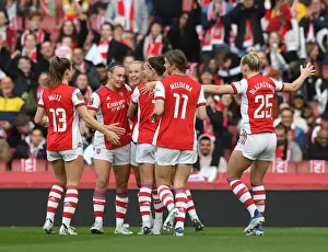 Arsenal Women V Tottenham Hotspur 2021-22 Prints: Arsenal Women's Triumph: Beth Mead Scores First Goal Against Tottenham in FA WSL Showdown