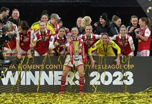 Arsenal Women V Chelsea Women - Conti Cup Final 2023 Prints: Arsenal Women's Triumph: Katie McCabe and Team Lift the Conti Cup
