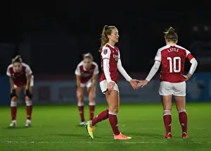 Arsenal Women V Chelsea Women 2020-21 Prints: Arsenal Women's Triumph: Lia Walti and Kim Little's Exuberant Celebration over Chelsea