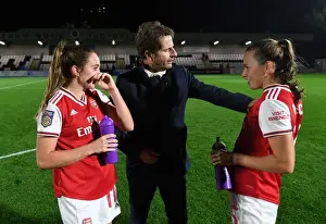 Arsenal Women V Fiorentina Women 2019-20 Prints: Arsenal Women's UEFA Champions League: Montemurro Congratulates Evans and McCabe Post-Match