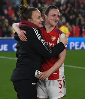 Arsenal Women V VfL Wolfsburg 2021-22 Prints: Arsenal Women's UEFA Champions League Triumph: A Heartwarming Moment of Victory over VfL Wolfsburg