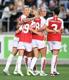 Linkoping FC V Arsenal Women 2023-24 Prints: Arsenal Women's UEFA Champions League Triumph: Lina Hurtig Nets Historic Second Goal Against Linkopings FC