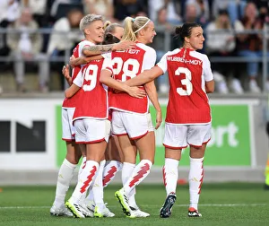 Linkoping FC V Arsenal Women 2023-24 Prints: Arsenal Women's UEFA Champions League Victory: Lina Hurtig Scores Historic Second Goal against Linkopings FC