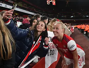 Arsenal Women V Tottenham Hotspur 2021-22 Prints: Arsenal Women's Victory: Beth Mead Celebrates with Fans after Arsenal v Tottenham FA WSL Match