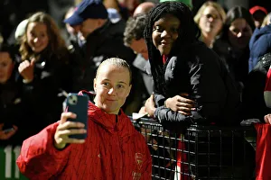 Arsenal Women's Victory: Beth Mead Celebrates with Fans after Conti Cup Win vs. Bristol City