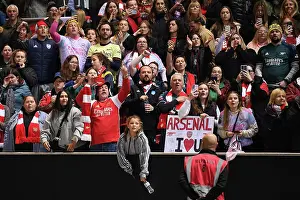 Bristol City Women V Arsenal Women 2023-24 Prints: Arsenal Women's Victory at Bristol City: Thrilled Fans Celebrate