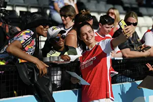 Arsenal Women V Aston Villa Women 2022-23 Prints: Arsenal Women's Victory: Freya Godfrey Celebrates with Adoring Fans