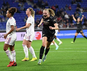 Olympic Lyonnais v Arsenal Women 2022-23 Collection: Arsenal Women's Victory: Frida Maanum Scores Second Goal Against Olympique Lyonnais in UEFA Womens