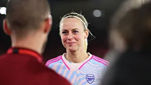 Southampton Women V Arsenal Women - Conti Cup 2023-24 Prints: Arsenal Women's Victory Over Southampton: Amanda Ilestedt Celebrates and Reflects on FA Cup Triumph