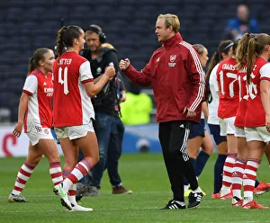 Arsenal Women's Victory at Tottenham Hotspur: Coach Jonas Eidevall Celebrates with Anna Patten