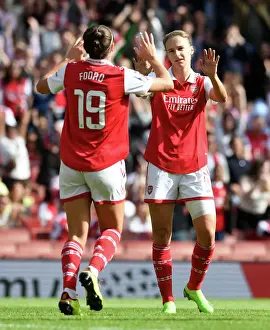 Arsenal Women V Tottenham Hotspur Women 2022-23 Prints: Arsenal Women's Victory: Vivianne Miedema Scores Second Goal Against Tottenham Hotspur in FA WSL Match