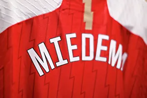 Arsenal Women V Tottenham Hotspur Women - Conti Cup 2023-24 Prints: Arsenal Women's Viviane Miedema: A Closer Look at Her Match-Ready Kit Before Arsenal vs