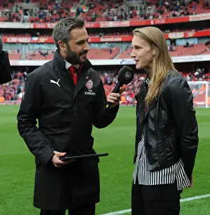 Arsenal V AFC Bournemouth 2017-18 Prints: Arsenal Women's Vivienne Miedema Interviewed by Nigel Mitchell at Half Time against AFC Bournemouth (2017-18)